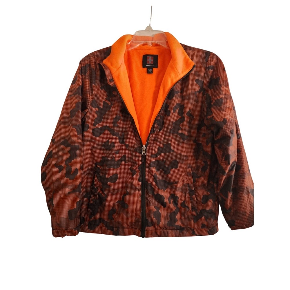 Swiss Tech‎ Jacket Boys Orange Camo Size 18 2XL Full Zip Comfort